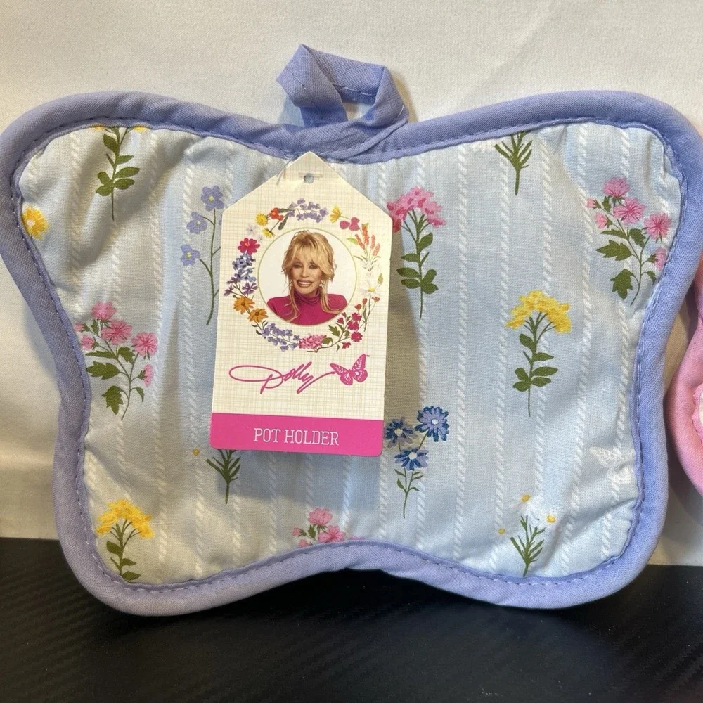 New Dolly Parton Wildflowers Spring Collection Pot Holder Set‎ Of 2